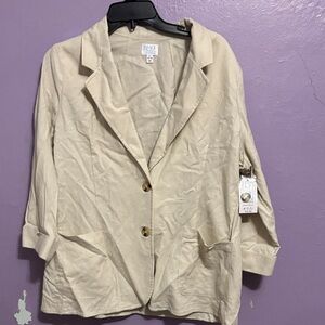 Women's Beige Blazer Jacket